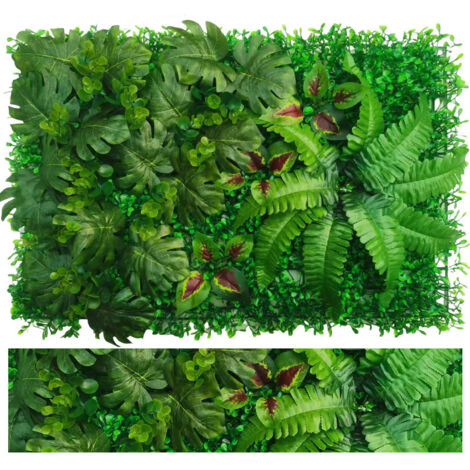 Artificial Plant Wall 40×60 cm – 4 Interlocking Panels, Indoor and Outdoor, Home, Garden, Office, Shop, Café, and Wedding