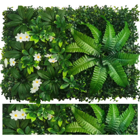 4-Piece Set Artificial Plant Wall Panels 40×60 cm – Interlocking, Indoor and Outdoor Decoration for Home, Garden, Office, Shop, and Events
