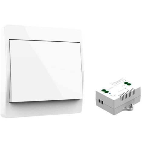 Wireless Home Switch Kit – Transmitter and Receiver Included, Battery-Free, Easy Installation, Control Home Lighting, White (1/5)