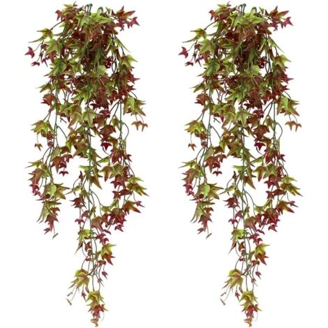 Set of 2 Artificial Red Ivy Plants – Realistic Decoration for Home, Office, and Outdoor Areas