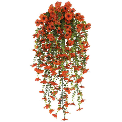Artificial Violet Bouquet 76 cm – Realistic Hanging, durable and UV-resistant for home and garden, Orange (1/5)