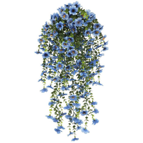 Artificial Violet Bouquet 76 cm – Realistic Hanging, durable and UV-resistant for home and garden, Blue (1/5)