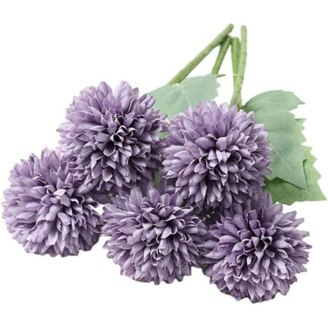 Set of 12 Artificial Decorative Flowers – Hydrangea Bouquets 28 cm, ideal for home, garden, and celebrations, Purple (1/3)