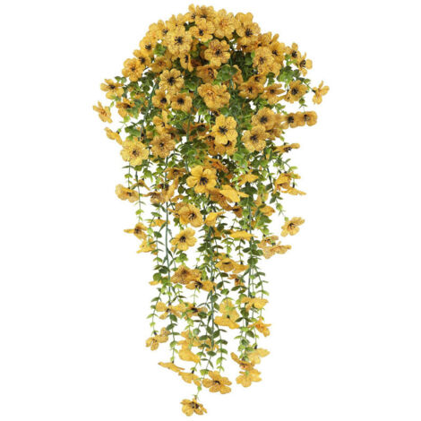 Artificial Violet Bouquet 76 cm – Realistic Hanging, durable and UV-resistant for home and garden, Yellow (1/5)
