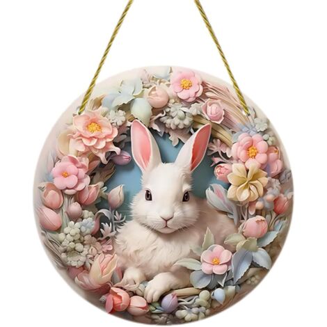 Easter Decoration with Bunny Pendant – Acrylic Ornament for Hanging at Home (1/5)