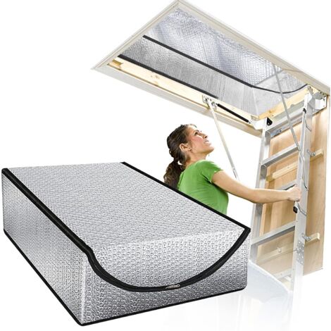 Insulation Cover for Attic Ladder 25 × 54 × 11 Inches – Zipper Protector for Loft Ladder, Heat, Cold, Moisture, and Dust Resistant (1/5)