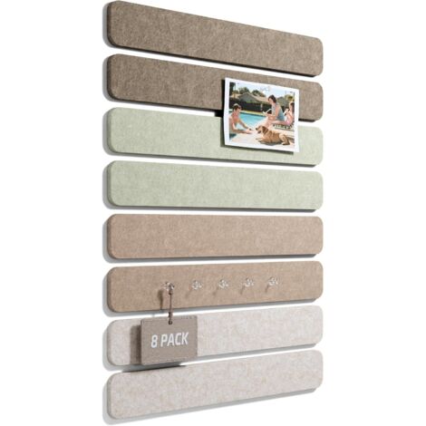 Felt Wall Notice Board 33 × 5 cm – Self-Adhesive Bulletin Board Strip with 50 Pins, Note Board for Office, Bedroom, and Door (1/5)