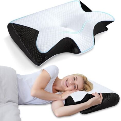 2-in-1 Ergonomic Memory Foam Cervical Pillow – Neck Support, Ideal for Side and Back Sleepers, 62×37×12 cm (1/5)