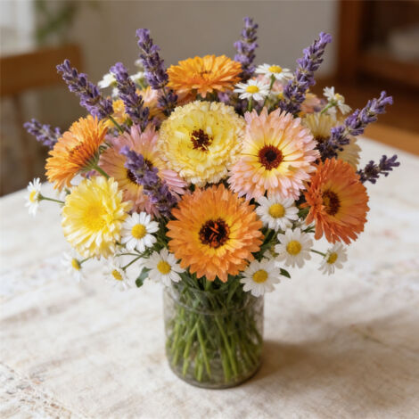 Garden Seed Set – 1000 Calendula + 1500 Lavender + 2000 Chamomile, Ornamental & Natural Plants, Non-GMO