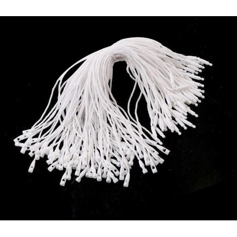 Lot de 1000 étiquettes en nylon blanc, 20 cm de long – avec fermeture à pression pour la fixation d'étiquettes et d'étiquettes de sécurité (1/5)