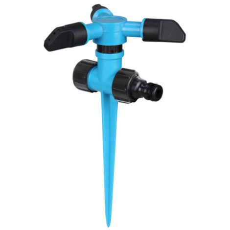 Arroseur de pelouse automatique bleu en 3 parties avec rotation à 360° et trois bras (1/5)