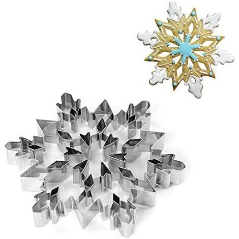 Grand emporte-pièce flocon de neige de Noël, 3D, acier inoxydable P (1/3)