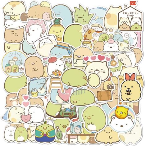 Autocollants mignons de style anime japonais (50 pièces) pour ordinateur portable et gourde (1/5)