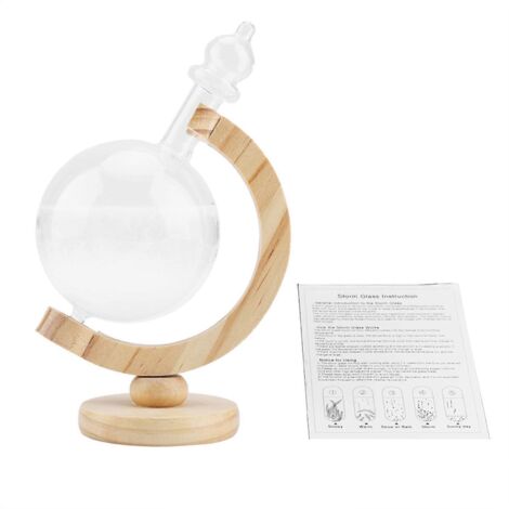Station météo sphérique créative en verre de tempête, en forme de bouteille, pour bureau – prévisions météo (1/3)