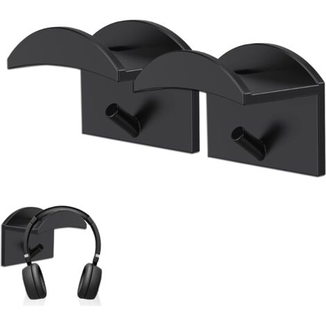 Support pour casque audio, sans perçage, en gel de silicone avec crochet. (1/5)