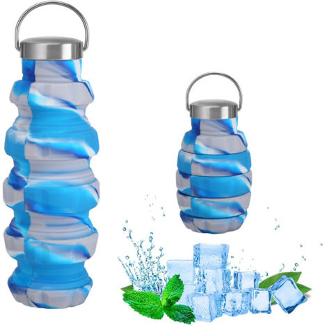 (B) Gourde pliable en silicone 500 ml, gourde de sport réutilisable Pom (1/5)