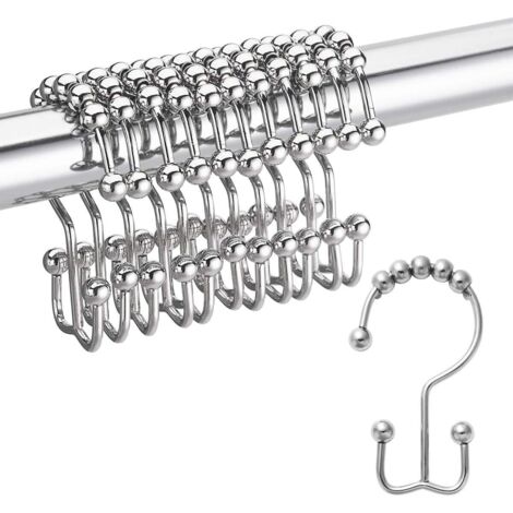 12 crochets de rideau de douche, anneaux de rideau de douche antirouille (1/5)