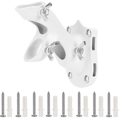 Support de mât de drapeau (blanc), support de mât de drapeau pour usage extérieur, en métal robuste (1/5)