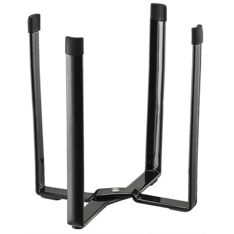 Étagère multifonctionnelle, étendoir à linge, poubelle, noire, acier/résine de silicone, design minimaliste (1/5)