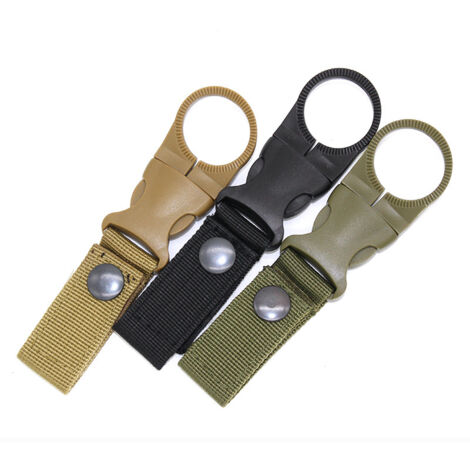 Ensemble de 3 attaches pour bouteille d'eau, sangle de suspension, crochet, clip ceinture, porte-bouteille pour le camping et la randonnée (1/5)