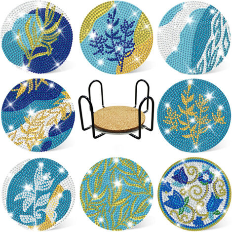 Dessous de verre peints en losange (Style 5) (1/5)