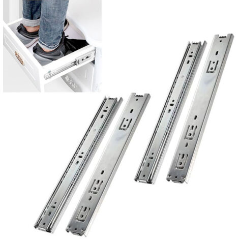 Lot de 2 glissières à extension totale pour tiroirs, 350 mm, charge maximale 45 kg, à billes, pour meubles de cuisine, Si (1/5)
