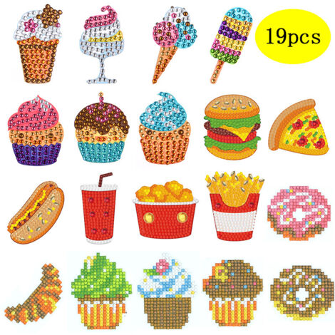 Ensemble d'autocollants diamant Burger Series (Style 9) (1/5)