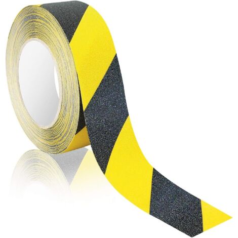 Ruban adhésif antidérapant [50 mm x 18 m] noir et jaune - imperméable pour (1/5)