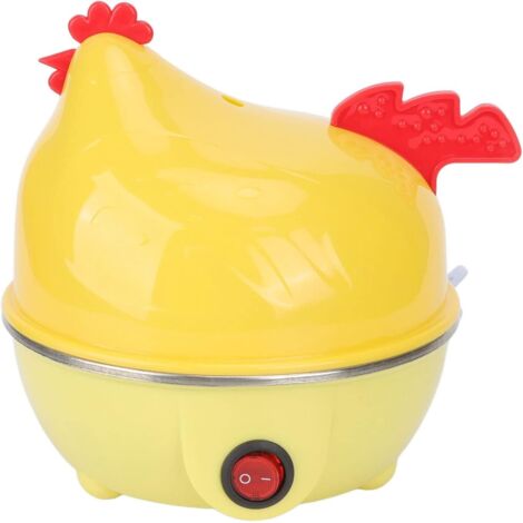 Cuiseur à œufs rapide (15,6 x 15,6 x 16 cm), cuiseur à œufs électrique multifonction en forme de poulet, capacité 7 œufs