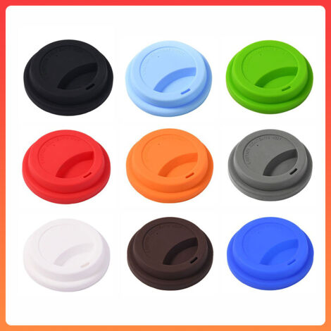 Lot de 9 couvercles en silicone réutilisables pour tasses à café