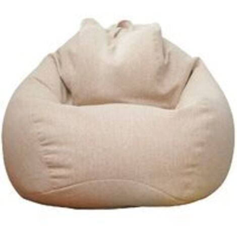 Housse pour pouf - Coton et lin 100 x 120 cm (kaki) - Fermeture éclair