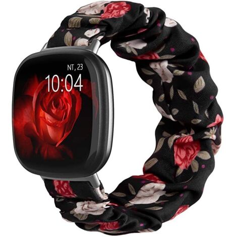 Bracelet en tissu élastique imprimé tendance 38/40/41 mm pour montre connectée Fitbit Versa - Tissu doux et élastique