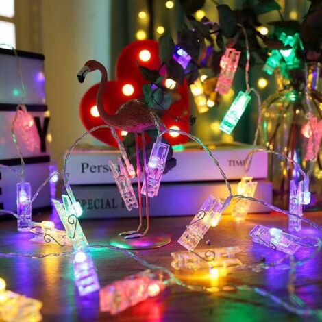 Guirlande lumineuse LED pour photos (couleur), sans perçage
