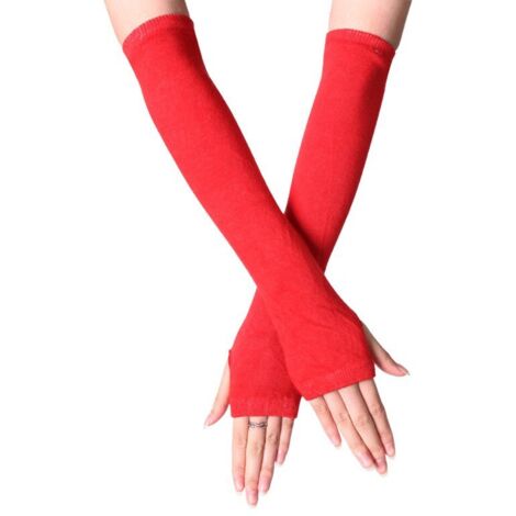 Manchette longue, sans doigts, rouge [30 cm] taille unique