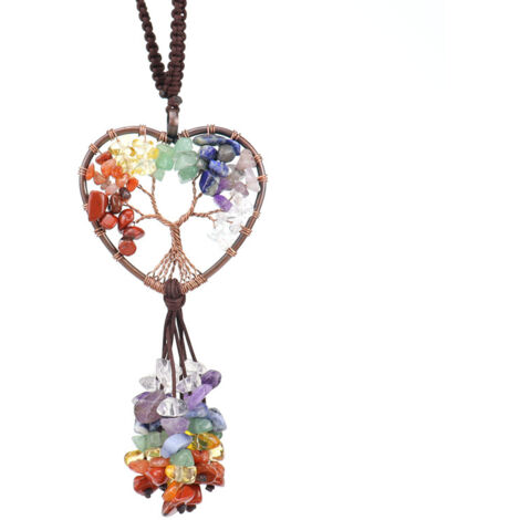 Arbre de Vie des 7 Chakras, décoration de fenêtre suspendue en fil de fer fait main (1/3)