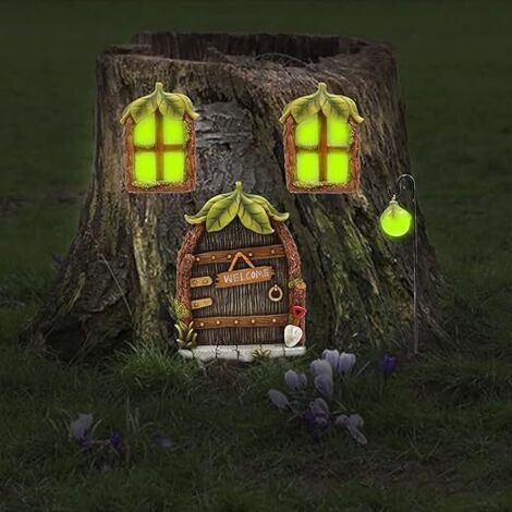 Portes et Fenêtre de Fée Miniatures Lumineux,Fenêtre et Porte d (1/5)