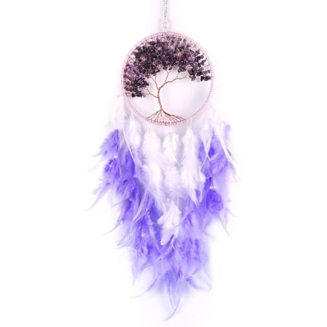 attrape-rêves arbre de vie, pendentif chakra, décoration suspendue, plume, docteur (1/5)