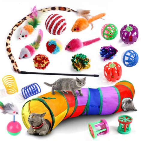 Blue Dream Jouets Chat avec Grand Tunnel ,20Pièces Jouets pour (1/5)