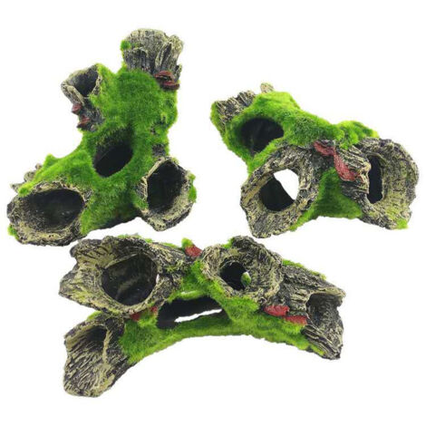 Aquarium Tronc d'arbre Décoration, 3 Pcs Ornement de Tronc d'ar (1/4)