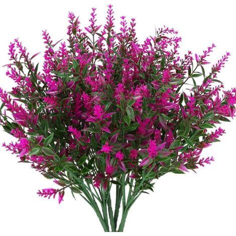 Lot de 6 fleurs de lavande artificielles, réalistes, résistantes aux UV et lumineuses. (1/5)