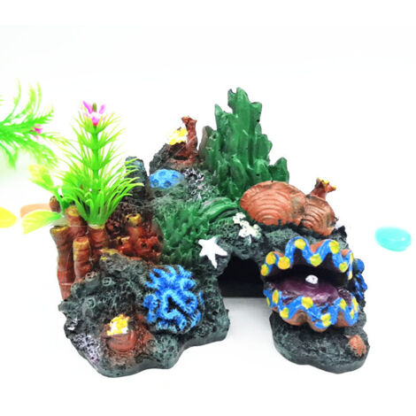Aquarium Décoration Figurine Paysage Résine Cave Décor Aquatiqu (1/5)