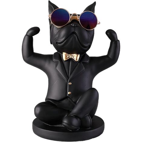 French Bulldog Figurine with Stainless Steel Tray, Table Decora (1/5)