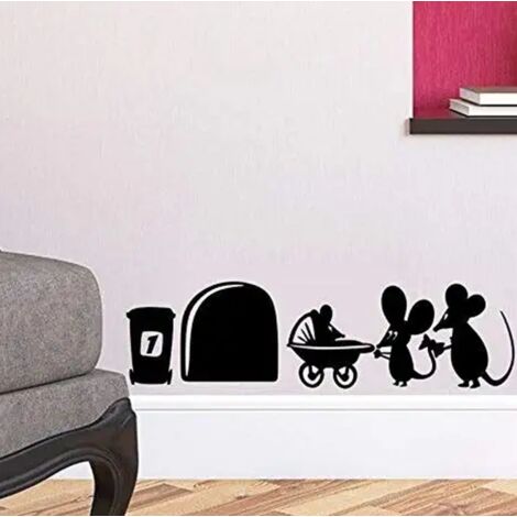 Sticker mural décoratif « Famille de souris » pour plinthe Vin (1/2)