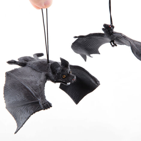 Lot de 2 chauves-souris géantes en caoutchouc pour Halloween, surprises garanties  (1/3)
