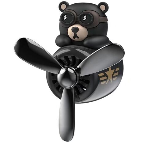 Modèle Haco ours noir, 2 comprimés d'aromathérapie offerts, sortie d'air de voiture (1/5)