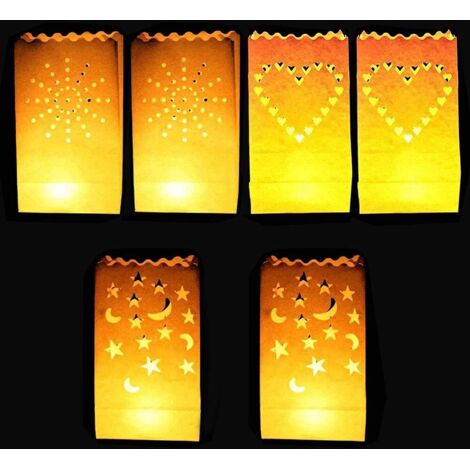 30 sachets pour bougies chauffe-plat, 3 modèles, papier ignifugé, LED (1/5)