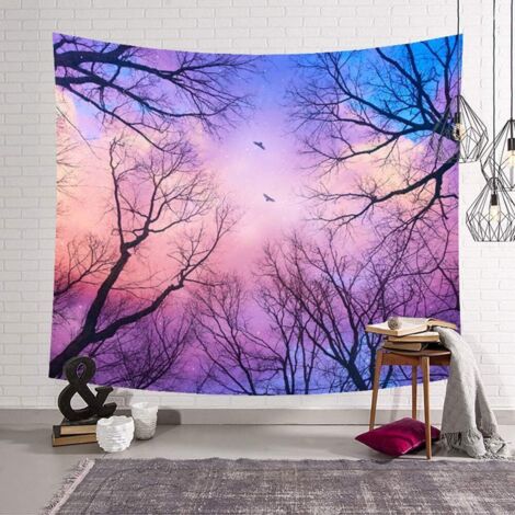 1 tenture ciel étoilé psychédélique romantique de 90,5 x 70,8 pouces (230 x 180 cm). (1/5)