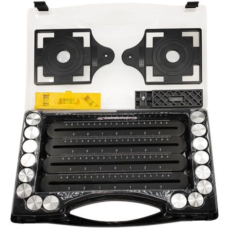 Box Multi-Angle Tile Measuring Ruler - Black Corner Tool - Aluminum Alloy Corner Stencil - 12 Side (1/5)