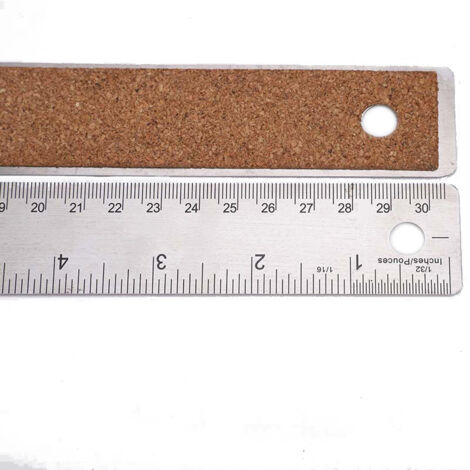 Règle métallique 450 mm, règle en liège antidérapante, règle en acier, règle de bureau (1/4)