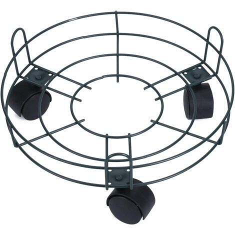 Support à plantes en métal de 33 cm (13 pouces), porte-pot de fleurs rond à roulettes, P (1/5)